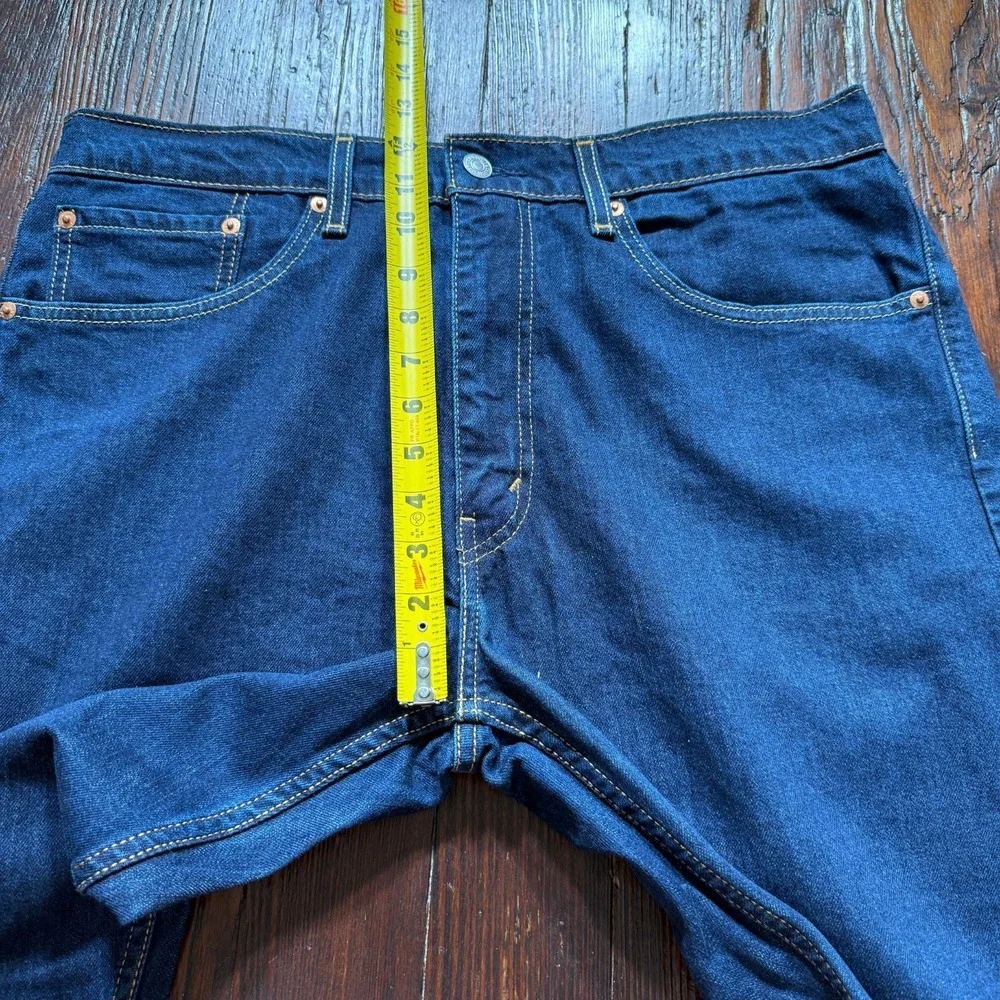 Levis 505 Jeans Mens 36x32 Blue Straight Leg Stretch Cowboy Biker -‎ EUC